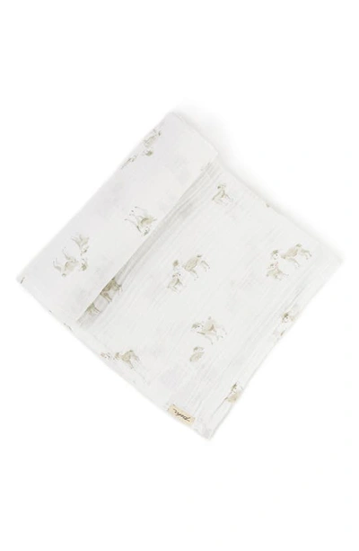 Pehr Print Organic Cotton Swaddle In Lamb/ Grey