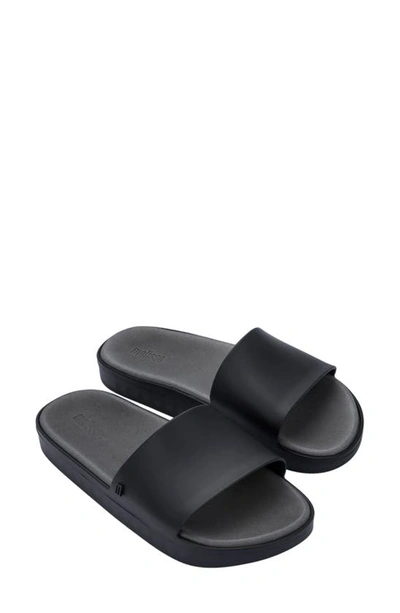Melissa Beach Slide Sandal In Matte Black/smoke