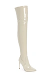 Steve Madden Viktory Over The Knee Boot In Bone Patent