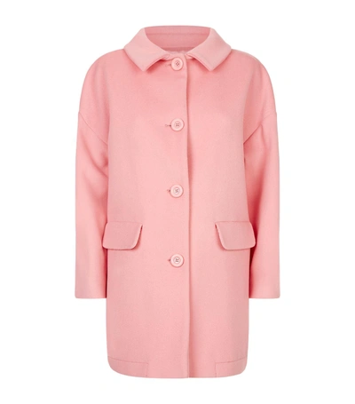 Boutique Moschino Quilted Blend Coat In Pink