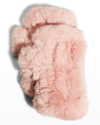 Surell Accessories Fingerless Fur Mittens In Pale Pink
