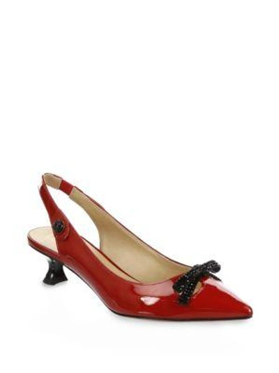 Marc By Marc Jacobs Abbey Leather Slingback Pumps In Red