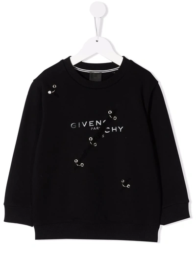 Givenchy Kids Black Trompe-l'œil Ring Sweatshirt