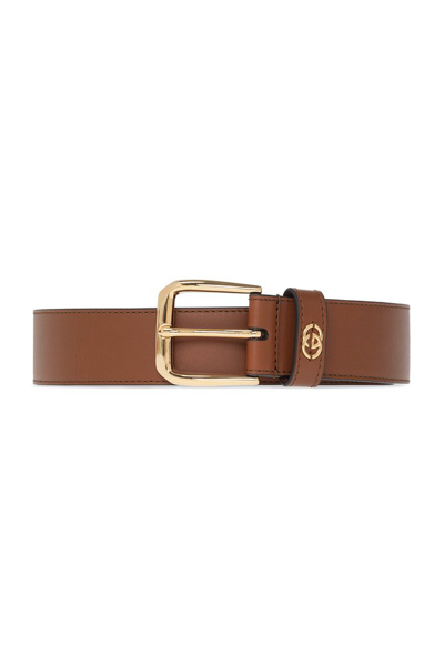 Gucci Leather Interlocking G Belt In Brown