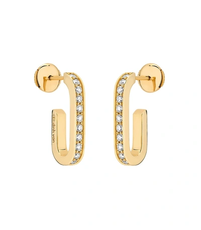 Dinh Van Yellow Gold Maillion Large Diamond Link Earrings In Ylwgold