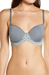 Wacoal Embrace Lace Underwire Molded Cup Bra In Quiet Shade/ Ether
