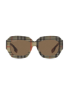 Burberry Myrtle 54mm Square Sunglasses In Tan Check
