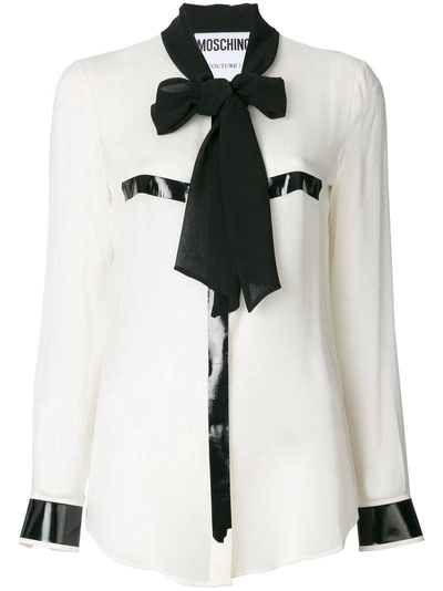 Moschino Pussy Bow Blouse In White
