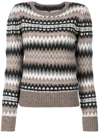 Marc Jacobs Fair Isle Puff Sleeve Sweater - Grey