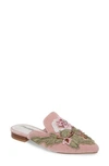 Jeffrey Campbell Claes Applique Loafer Mule In Blush Velvet Combo