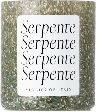 Stories Of Italy Macchia Su Macchia Serpente Candle, 9.1 oz In Light Blue & Grey &