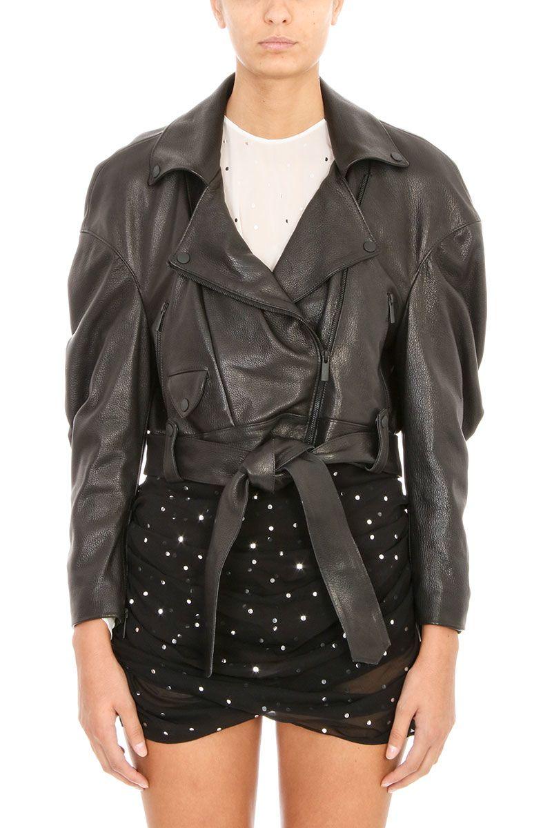 Magda Butrym Tampa Black Leather Cropped Jacket | ModeSens
