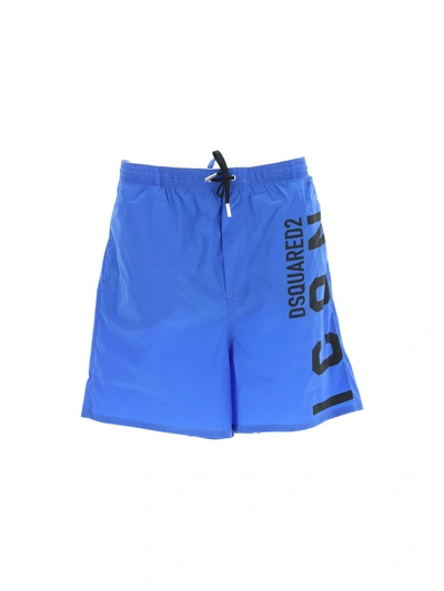 Dsquared2 Be Icon Swim Shorts In Blue