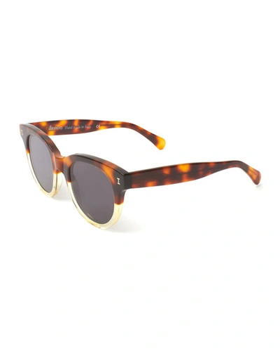 Illesteva Two-tone Rectangle Sunglasses In Brown