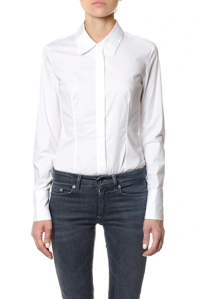 Dondup Slim Fit Cotton Shirt In White