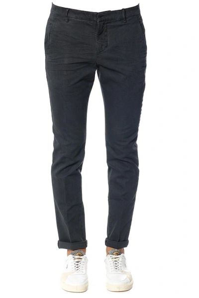 Dondup Stretch Cotton Slim Fit Pants In Black