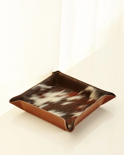 Graphic Image Calf Hair Valet Tray, Brown Pattern