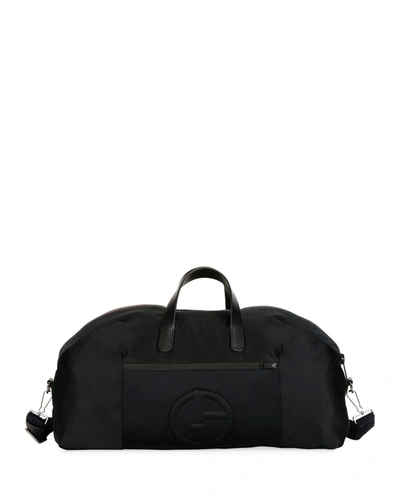 Giorgio Armani Men's Nylon Carryall Duffel Bag, Black