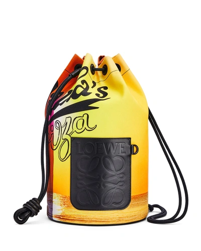 Loewe Men's X Paula's Ibiza Large Sailor Sunset Bucket Bag In Multi