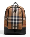 Burberry Men's Jack Giant Check Backpack In Birch Brown