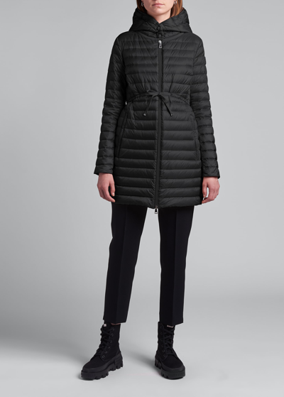 Moncler Barbel Hooded Quilted Shell Down Coat In Black