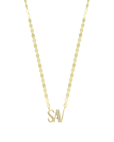Lana Gold Personalized Three-letter Pendant Necklace W/ Diamonds