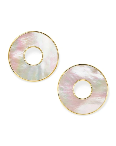 Ippolita 18k Polished Rock Candy Donut Slice Clip Earrings In Mother-of-pearl