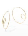 Lana 14k Gold Flat-loop Hoop Earrings, 60mm