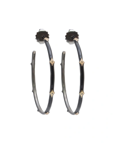 Armenta Cuento Hoop Earrings, Black