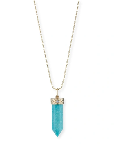 Sydney Evan 14k Crystal Pendant Necklace, Turquoise/gold