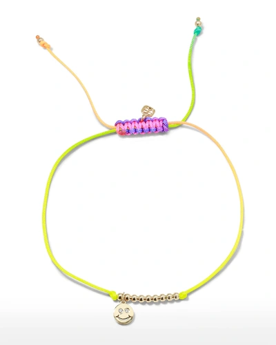Sydney Evan Double Happy Face Pull-cord Bracelet