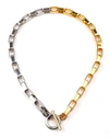 Ben-amun Two-tone 3d Rectangular Link Necklace