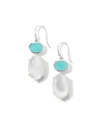 Ippolita Rock Candy Luce 2-stone Drop Earrings In Amazonite And Mother-of-pearl