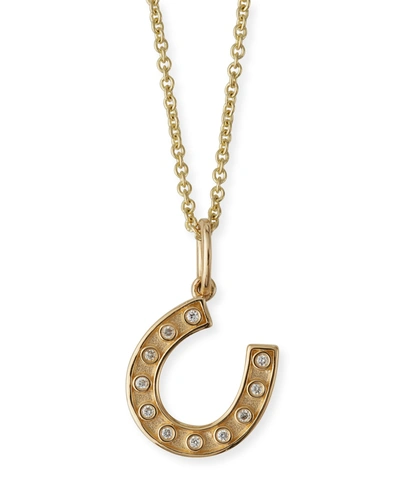 Sydney Evan Small Diamond Bezel Horseshoe Charm Necklace