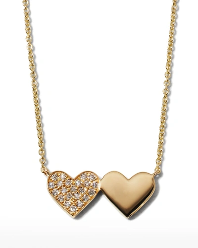 Sydney Evan 14k Gold Double Heart Pendant Necklace