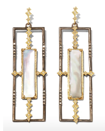 Armenta Mother-of-pearl Open Rectangular Earrings