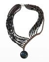Giorgio Armani Multi-strand Copper And Resin Beaded Necklace