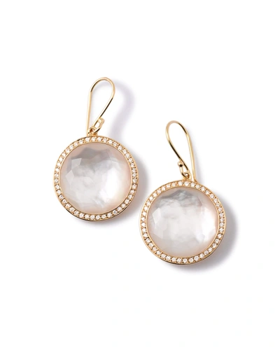 Ippolita Gold Rock Candy Lollipop Diamond Mother-of-pearl Earrings