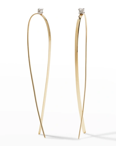 Lana Solo Small Flat Narrow Upside Down Hoop Earrings