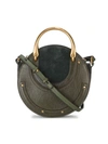 Chloé 'pixie' Small Bracelet Handle Panelled Leather Crossbody Bag In Green