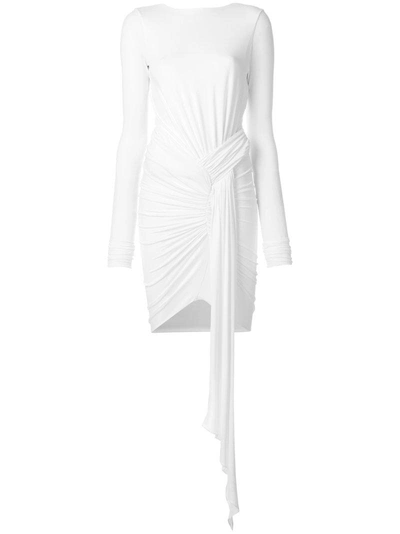 Alexandre Vauthier Open Back Draped Stretch Jersey Dress In White
