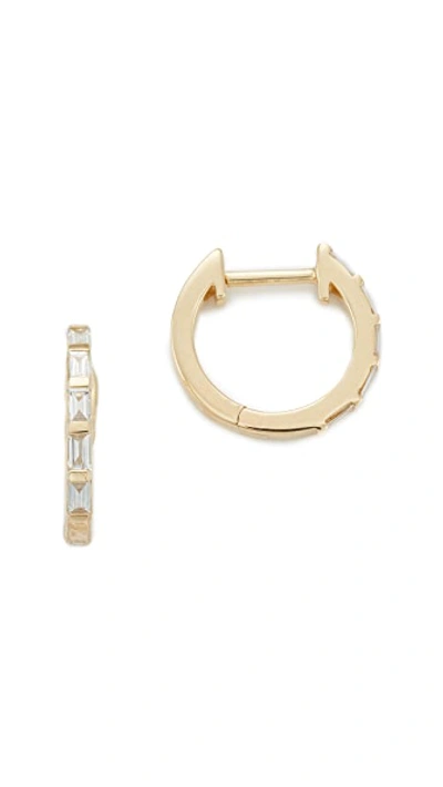 Ef Collection 14k Gold Diamond Huggie Earrings In Yellow Gold