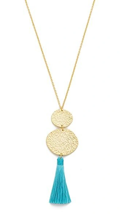 Gorjana Phoenix Pendant Necklace In Teal/gold