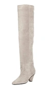 Jeffrey Campbell Senita Cone Heel Boots In Taupe