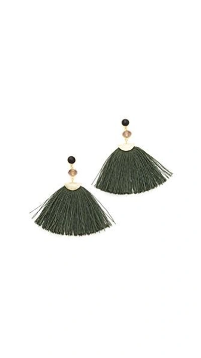 Shashi Mia Fan Tassel Earrings In Green