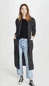 White + Warren Luxe Cashmere Robe In Charcoal Heather