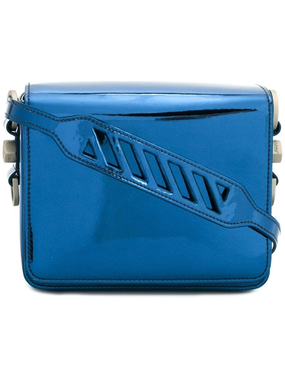Off-white Blue Binder Clip Mirror Bag