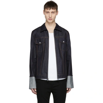 あ*く様 2004aw helmut lang denim zip jacket Helmut Lang Zip-through 2004 Denim Jacket In Blue | ModeSens