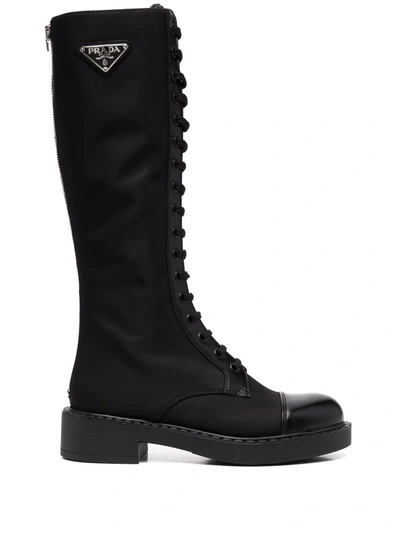 Prada lace up combat clearance boots