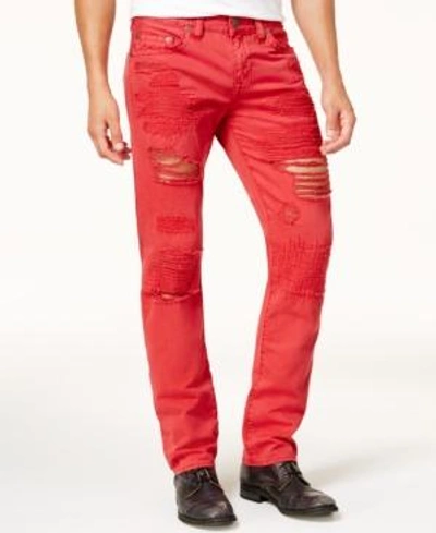 True Religion Men's Slim-fit Ripped Jeans In Eea Mended True Red